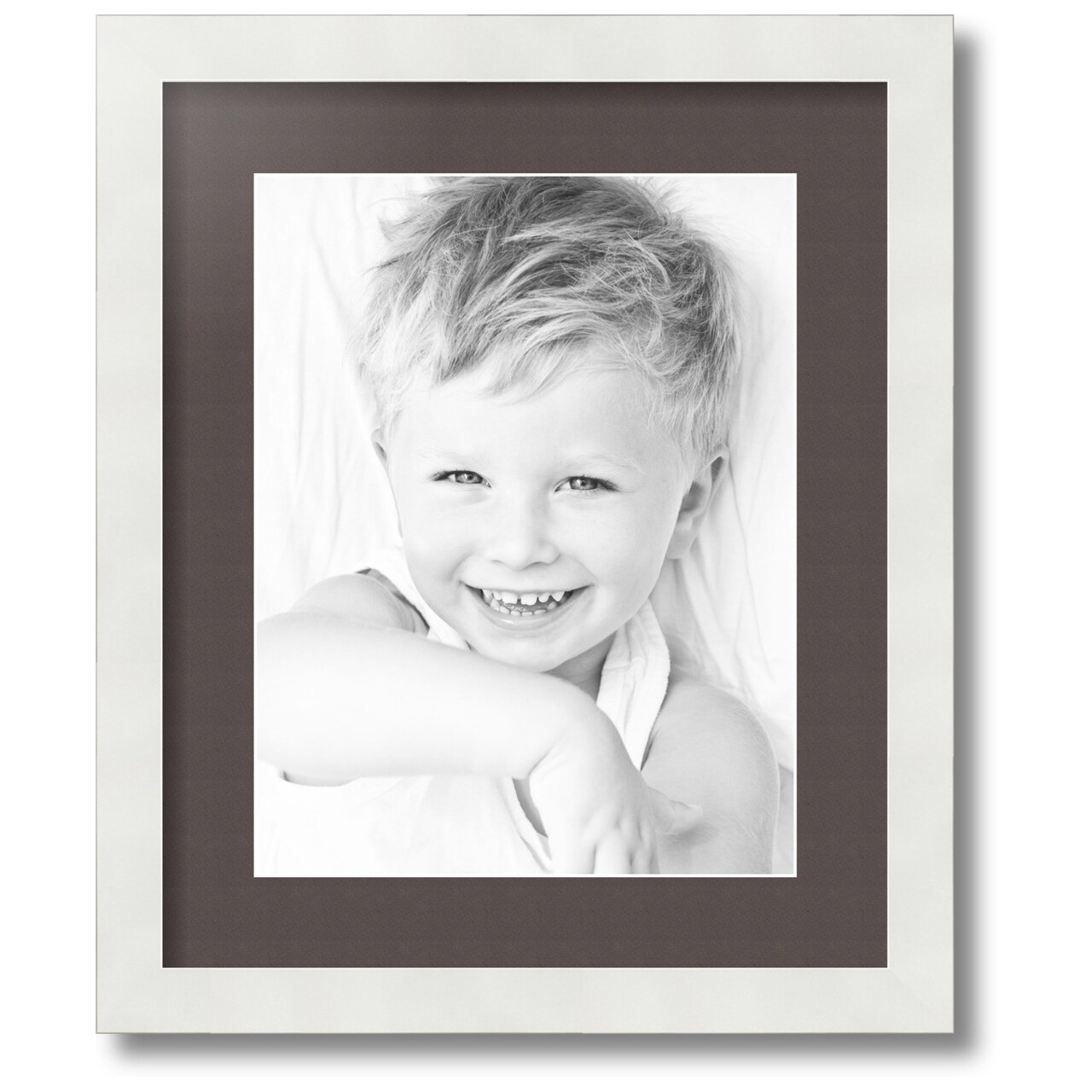 ArtToFrames Collage Photo Picture Frame with 1 - 10x13 inch Openings, Framed in White with Over 62 Mat Color Options and Regular Glass (CSM-3966-641)